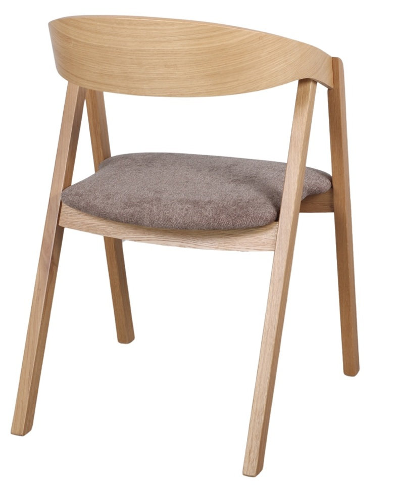 FRANKY sillon madera tapizado trufa 1