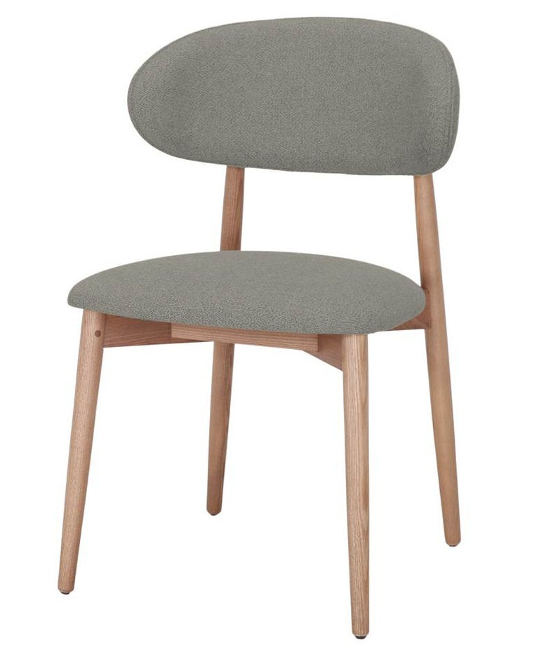 PONDARY silla madera tapizada gris