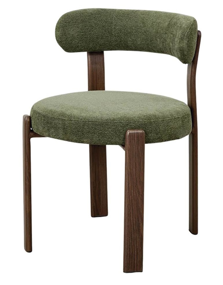 NOBU silla metal tapizada verde