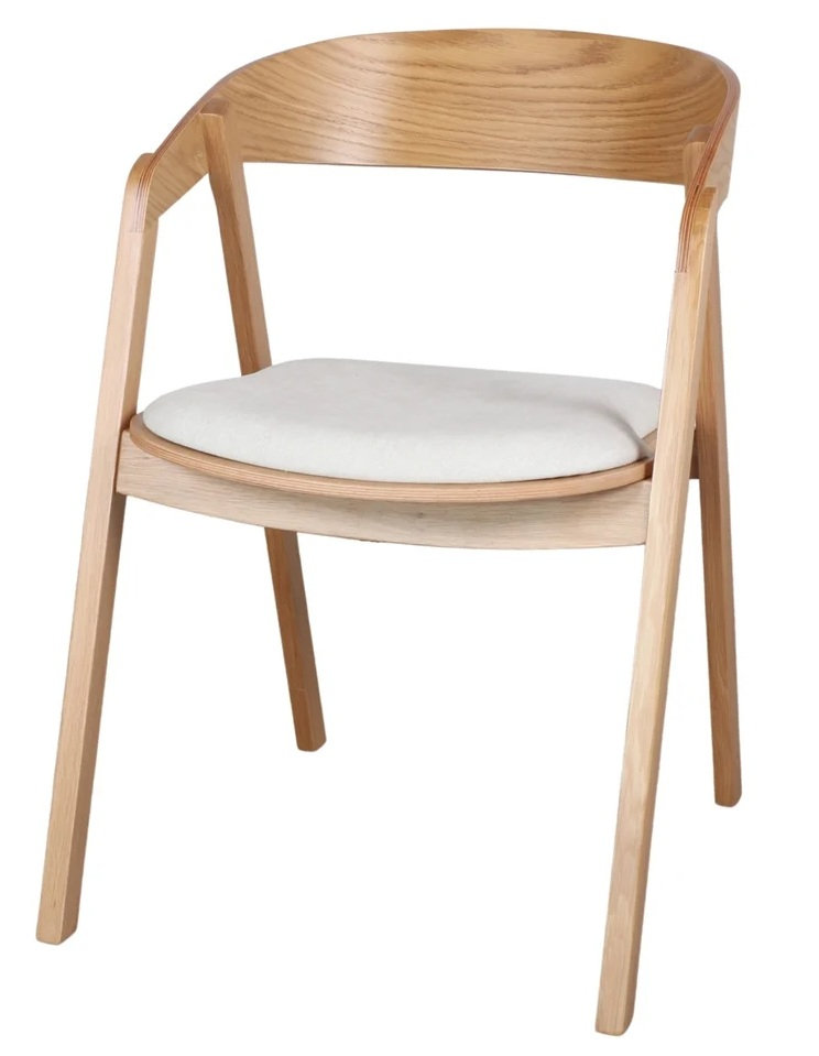 FRANKY sillon madera tapizado beig