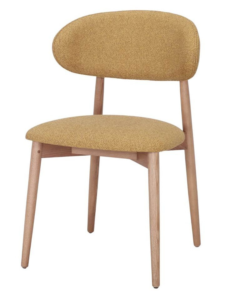 PONDARY silla madera tapizada mostaza