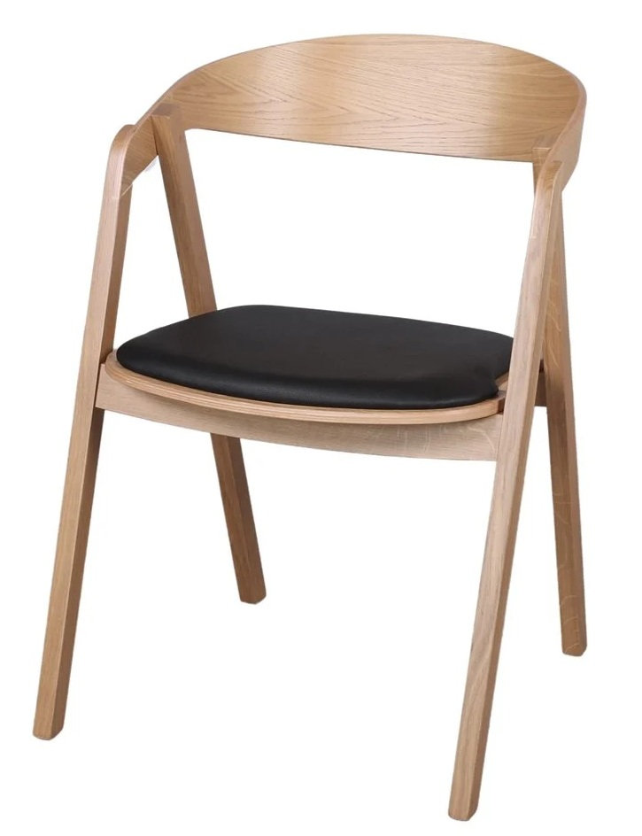 FRANKY sillon madera tapizado negro