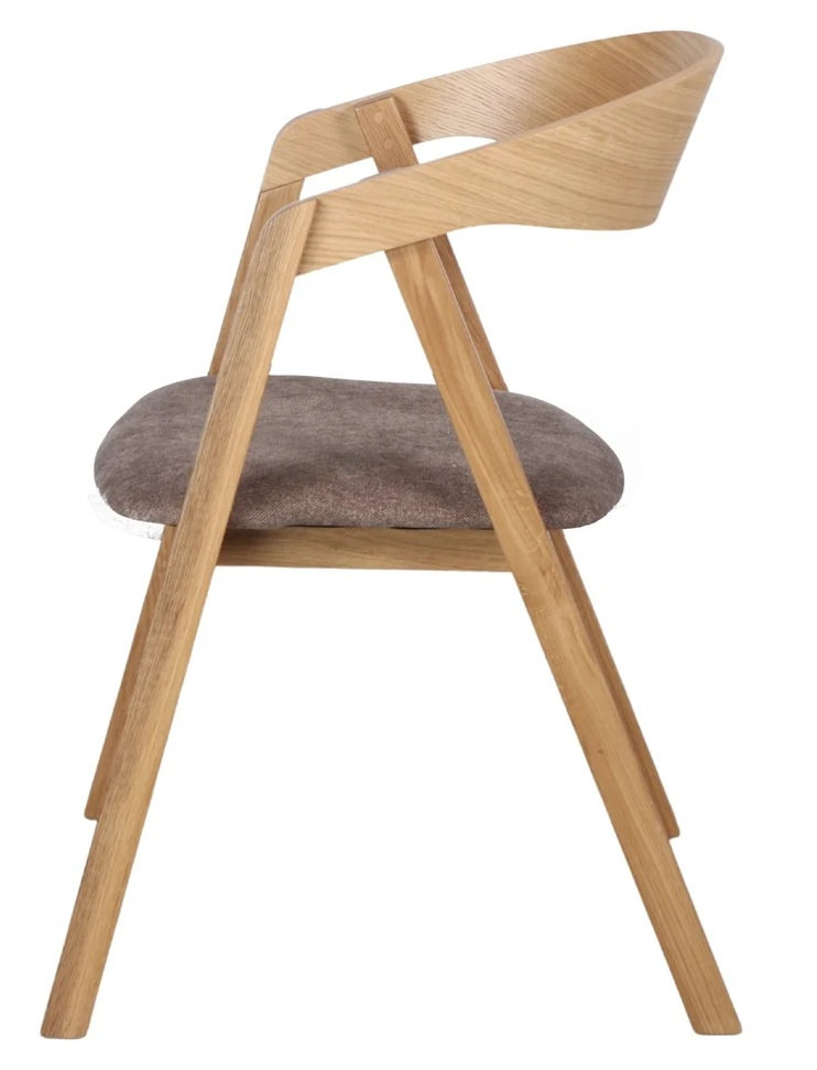 FRANKY sillon madera tapizado trufa 2