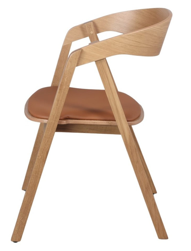 FRANKY sillon madera tapizado camel 2