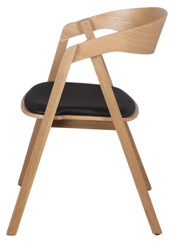 FRANKY sillon madera tapizado negro 1