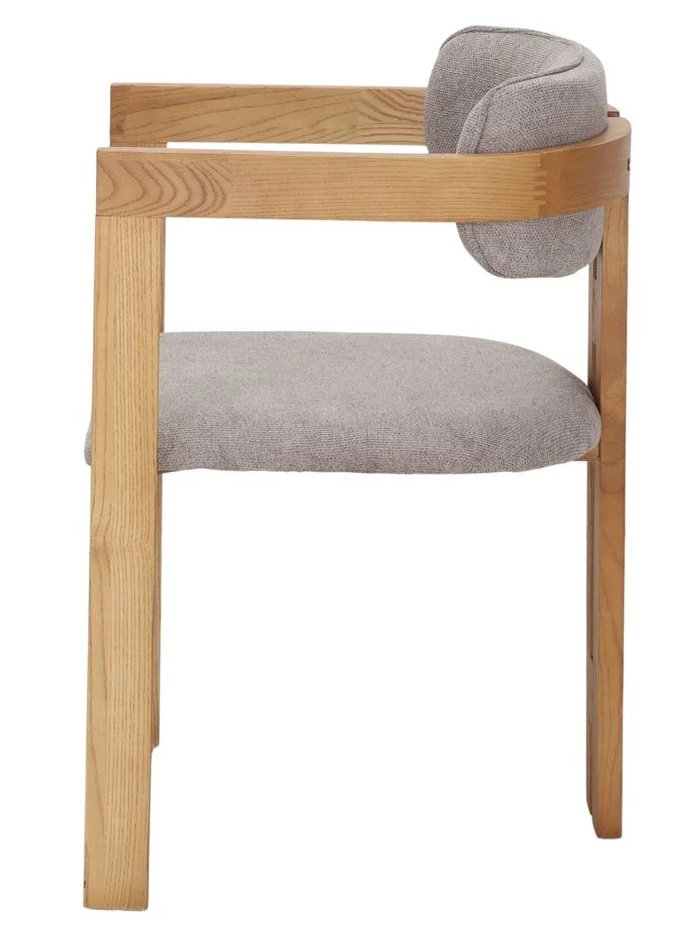 ANGELINA sillon madera tapizado trufa 1