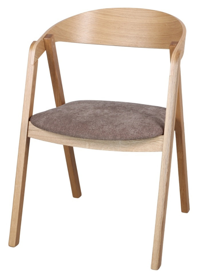 FRANKY sillon madera tapizado trufa