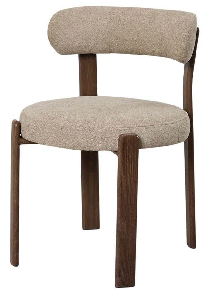 NOBU silla metal tapizada beig