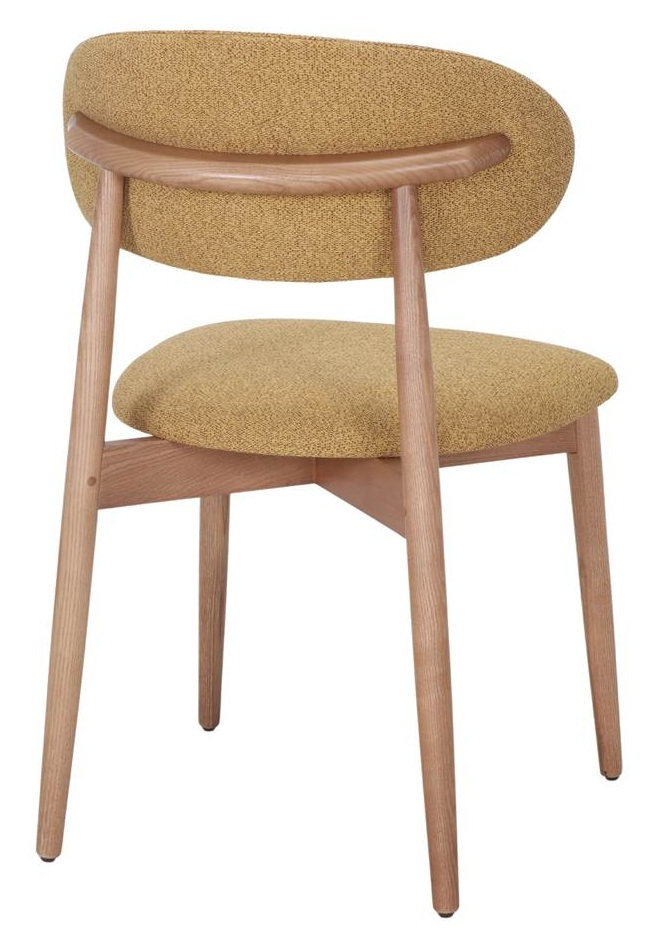 PONDARY silla madera tapizada mostaza 3