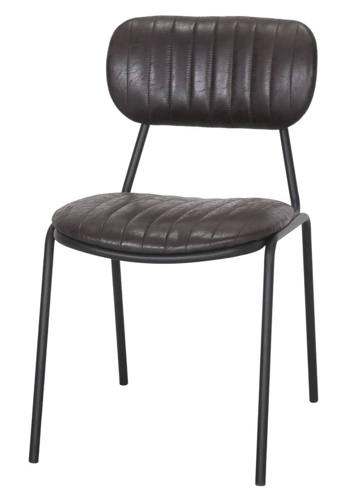 NEVELIA silla tapizada negra