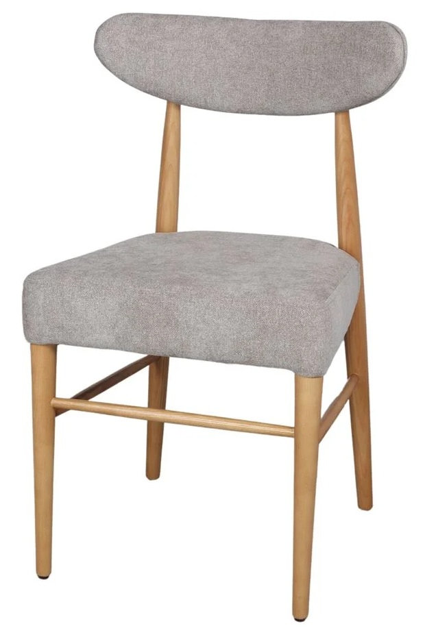 MARLENE silla madera tapizada tostado