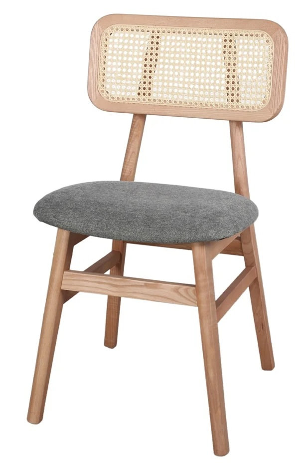 MISAKO Silla madera tapizada gris verdoso