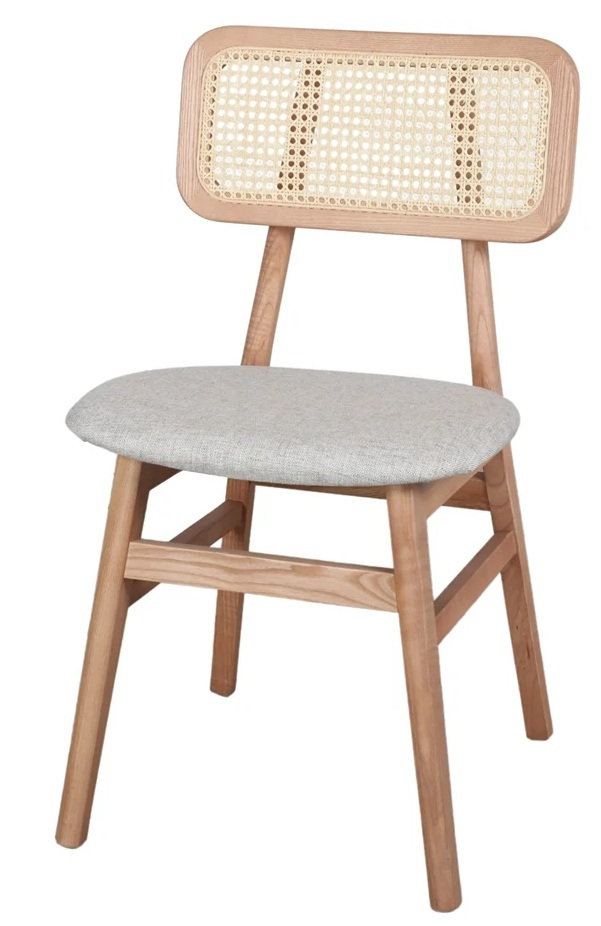 MISAKO Silla madera tapizada arena