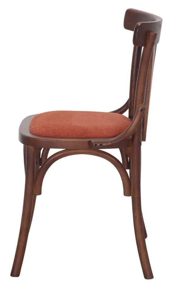 POSEIDON silla madera tapizada teja 1