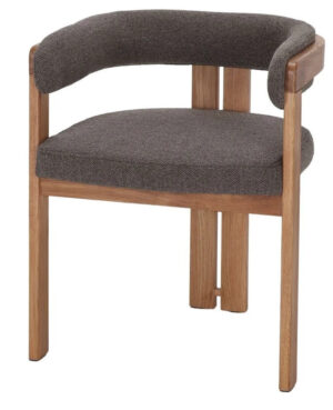 BATISTA sillon madera tapizado marron