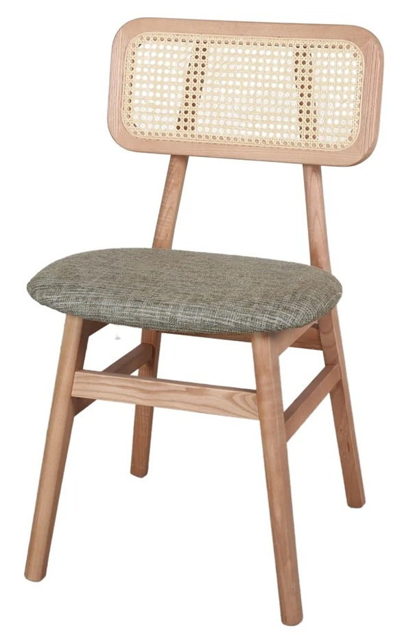 MISAKO Silla madera tapizada pistacho