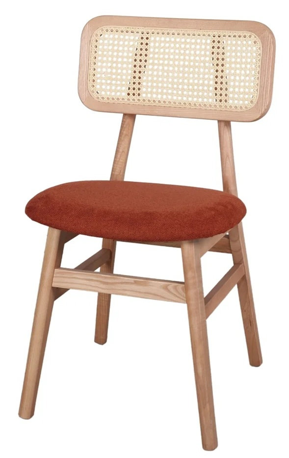 MISAKO Silla madera tapizada teja