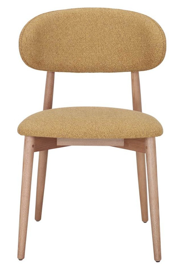 PONDARY silla madera tapizada mostaza 1