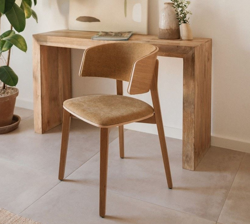 RITAL silla madera tapizda gris 4