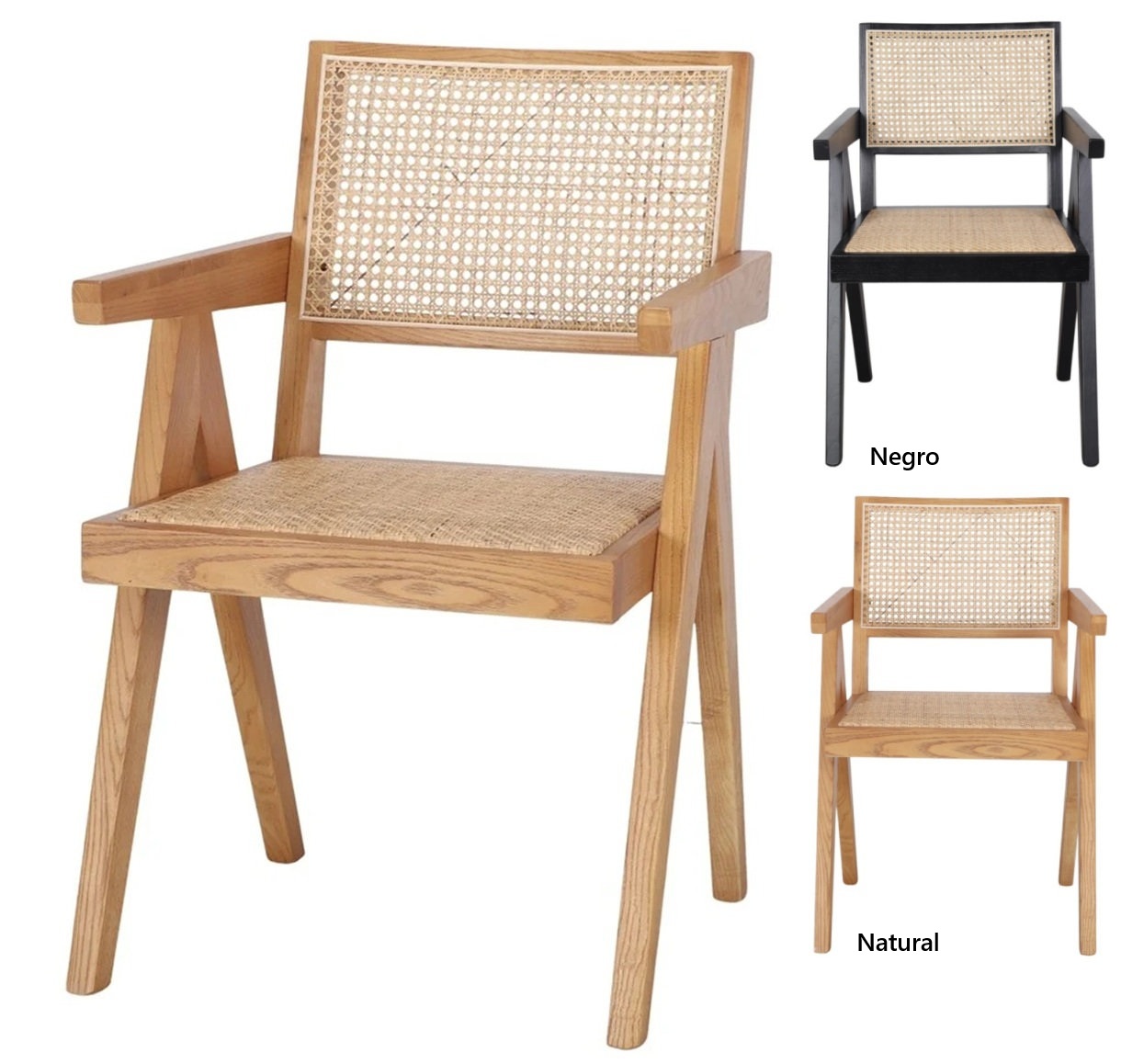 CAPITOL silla madera ratan w