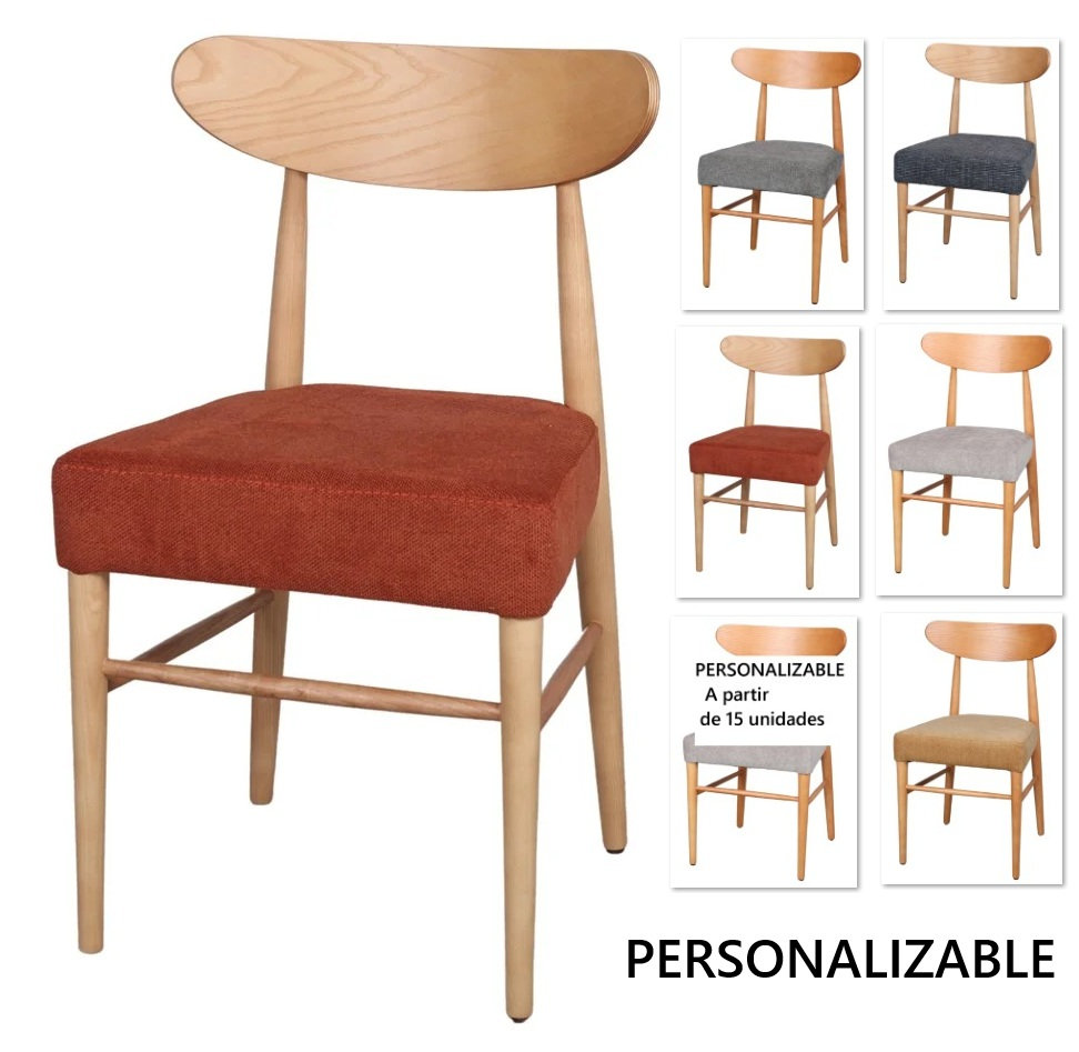 SABINA Silla madera tapizada W