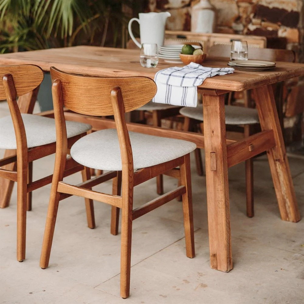 BURIAL silla madera tapizada beig 3