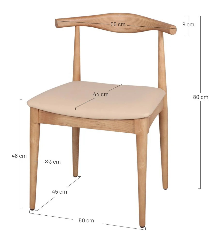 ROGER silla madera beig M