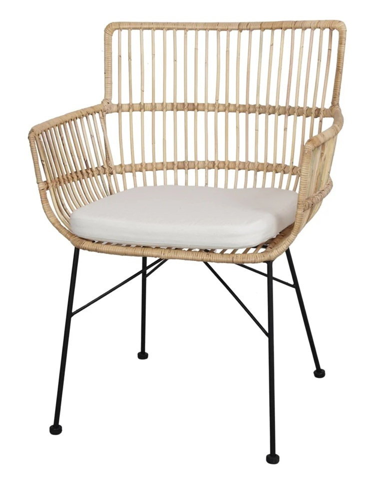 NASSAU silla ratan metalica