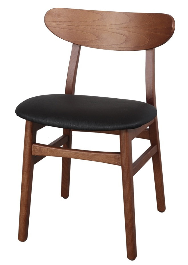 BURIAL silla madera tapizada negro