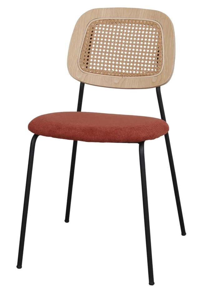 BAYTON silla tapizada terracota