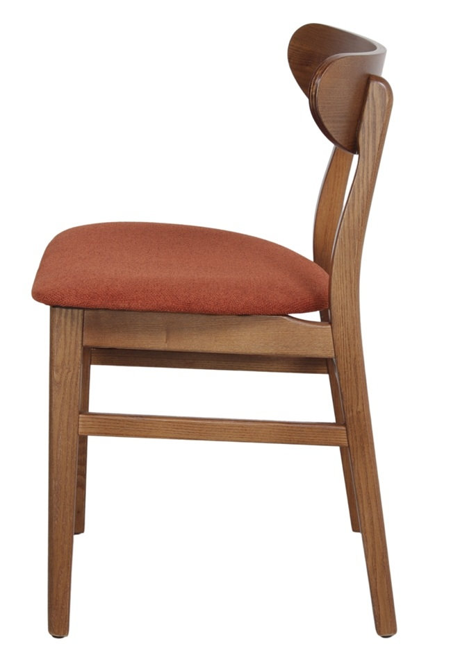 BURIAL silla madera tapizada teja 2