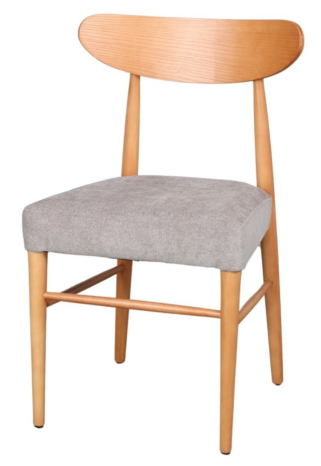SABINA Silla madera tapizada tostado