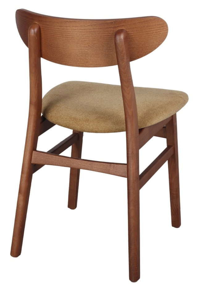 BURIAL silla madera tapizada mostaza 1