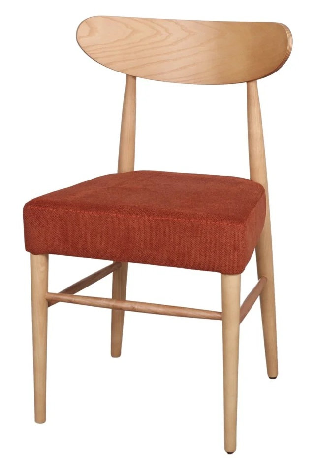 SABINA Silla madera tapizada teja