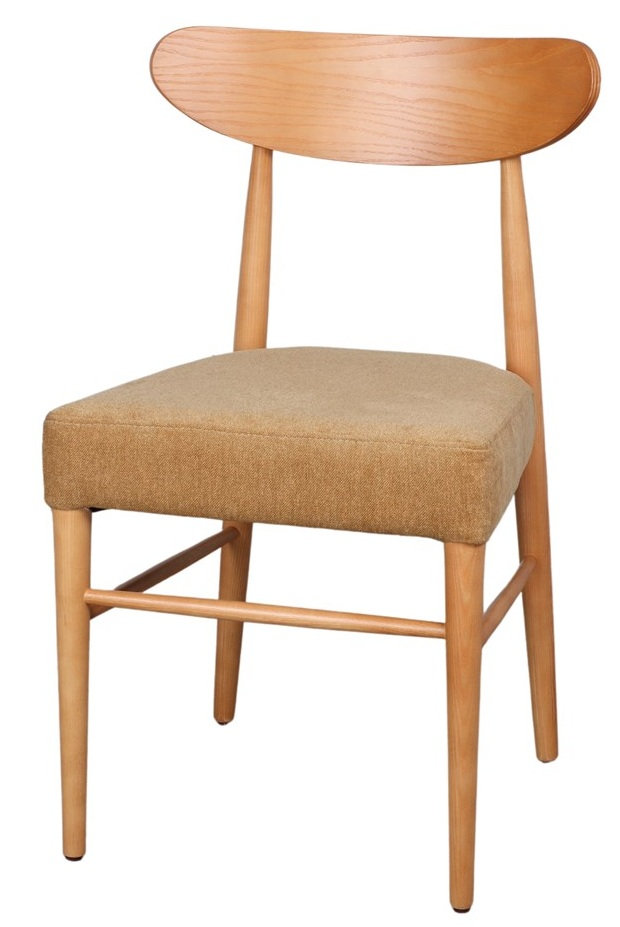 SABINA Silla madera tapizada curry