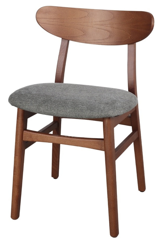 BURIAL silla madera tapizada gris