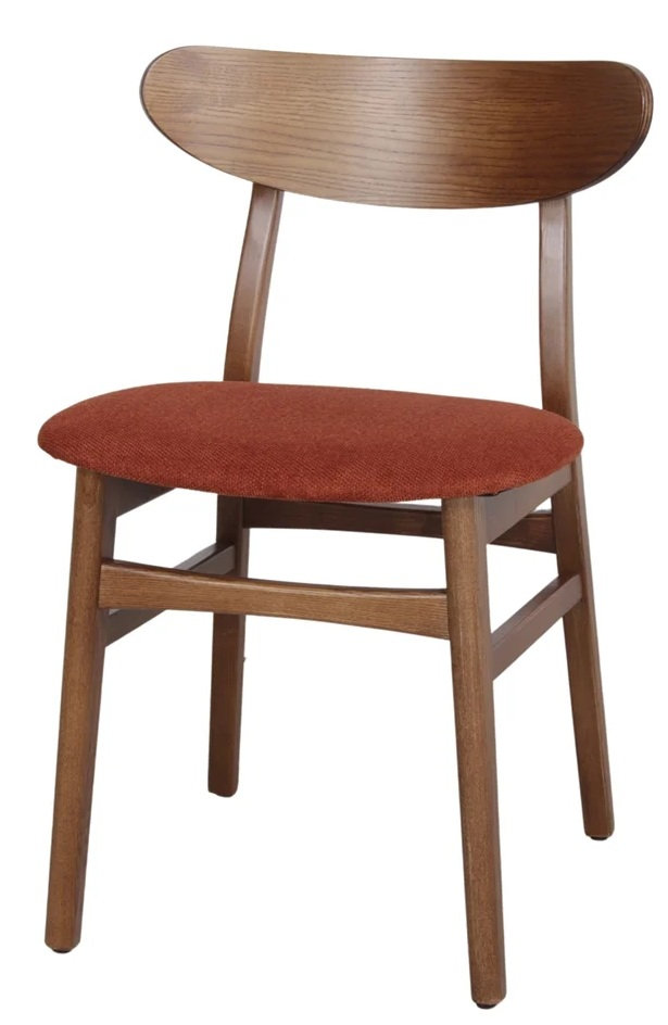 BURIAL silla madera tapizada teja