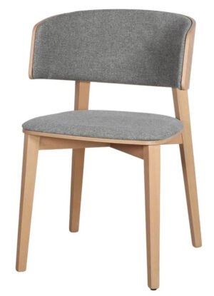 RITAL silla madera tapizda gris