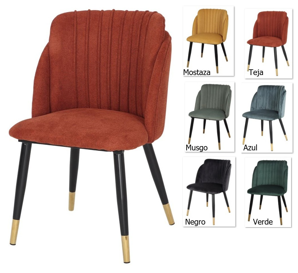 LUGGER silla tapizada teja w