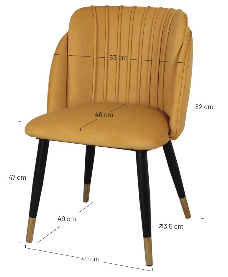 LUGGER silla tapizada mostaza m