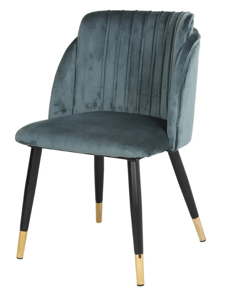 LUGGER silla tapizada azul petroleo