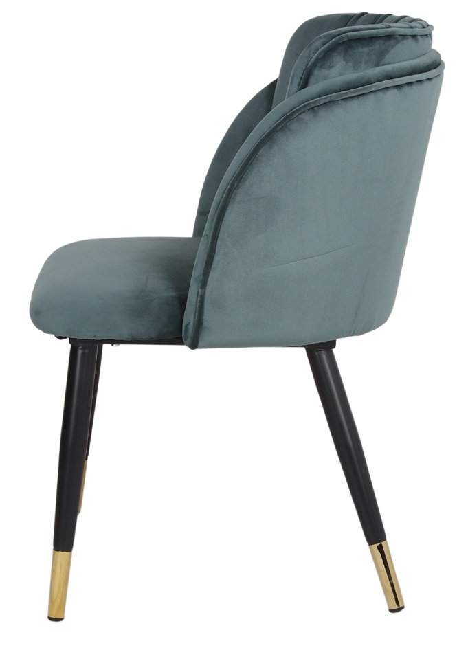 LUGGER silla tapizada azul petroleo 1