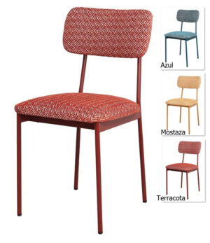 SACRAMENTO Silla tapizada terracota 1